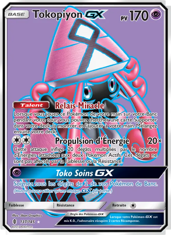 Scan HD carte Pokémon Tokopiyon GX 137/145 — Gardiens Ascendants
