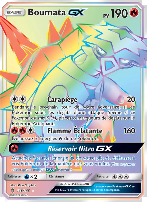Scan HD carte Pokémon Boumata GX 148/145 — Gardiens Ascendants