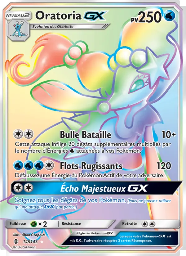 Scan HD carte Pokémon Oratoria GX 149/145 — Gardiens Ascendants