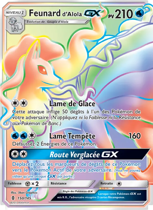 Scan HD carte Pokémon Feunard d’Alola GX 150/145 — Gardiens Ascendants