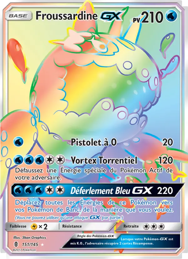 Scan HD carte Pokémon Froussardine GX 151/145 — Gardiens Ascendants