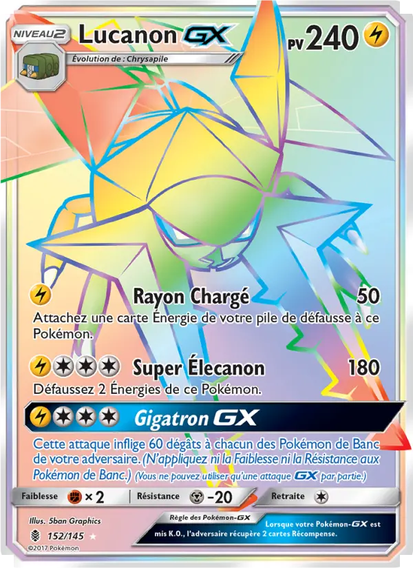 Scan HD carte Pokémon Lucanon GX 152/145 — Gardiens Ascendants