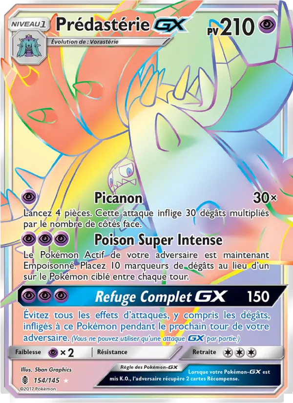 Scan HD carte Pokémon Prédastérie GX 154/145 — Gardiens Ascendants
