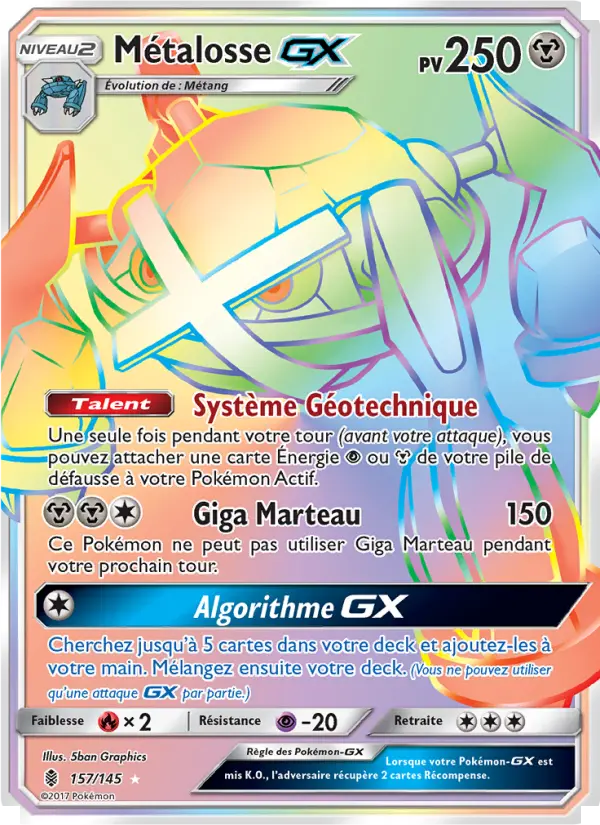 Scan HD carte Pokémon Métalosse GX 157/145 — Gardiens Ascendants