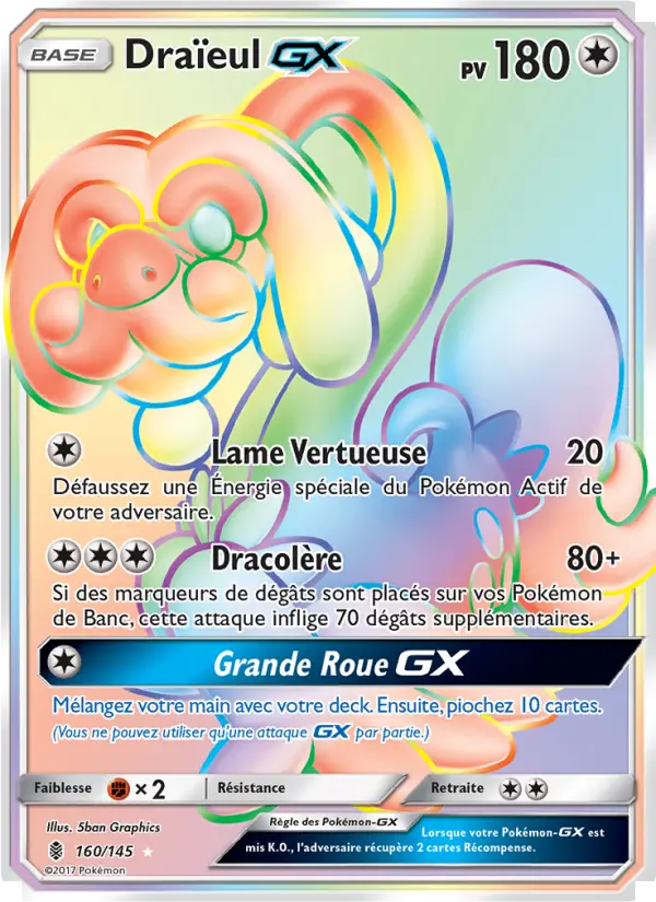 Scan HD carte Pokémon Draïeul GX 160/145 — Gardiens Ascendants