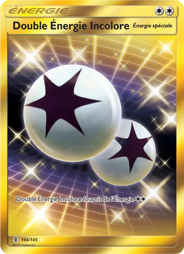 Scan HD carte Pokémon Double Énergie Incolore 166/145 — Gardiens Ascendants