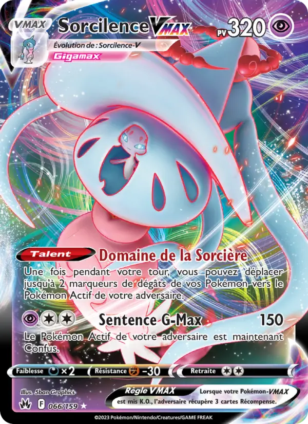 Scan HD carte Pokémon Sorcilence VMAX 066/159 — Zénith Suprême