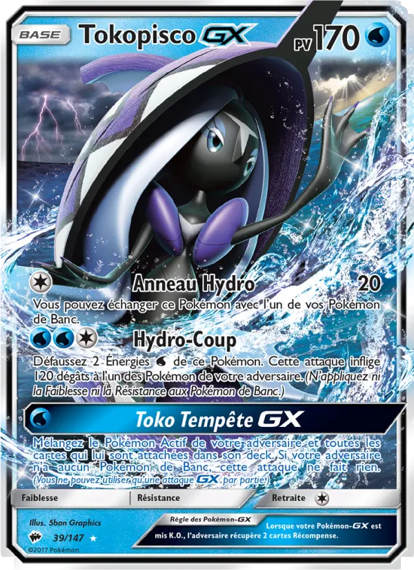 Scan HD carte Pokémon Tokopisco GX 39/147 — Ombres Ardentes