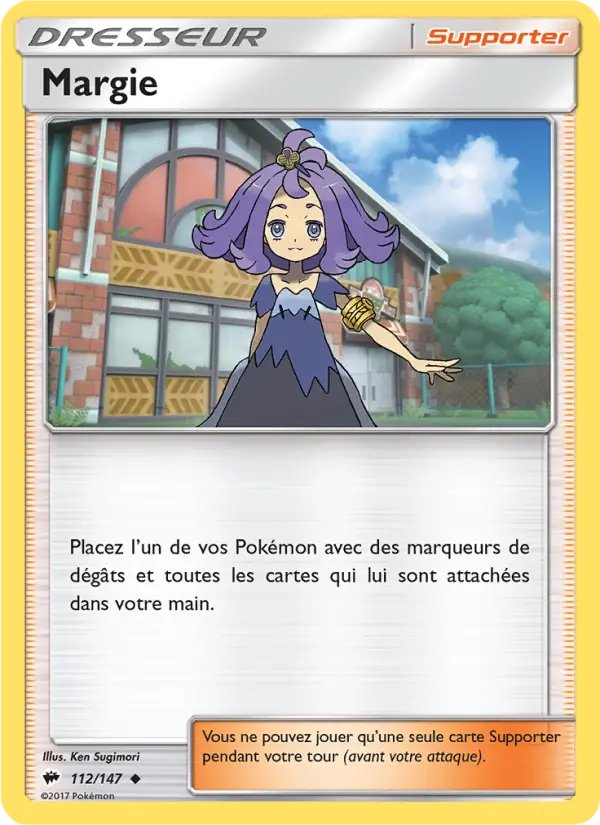 Scan HD carte Pokémon Margie 112/147 — Ombres Ardentes