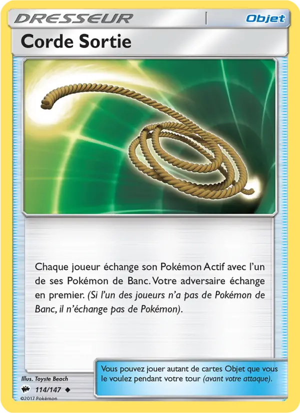 Scan HD carte Pokémon Corde Sortie 114/147 — Ombres Ardentes