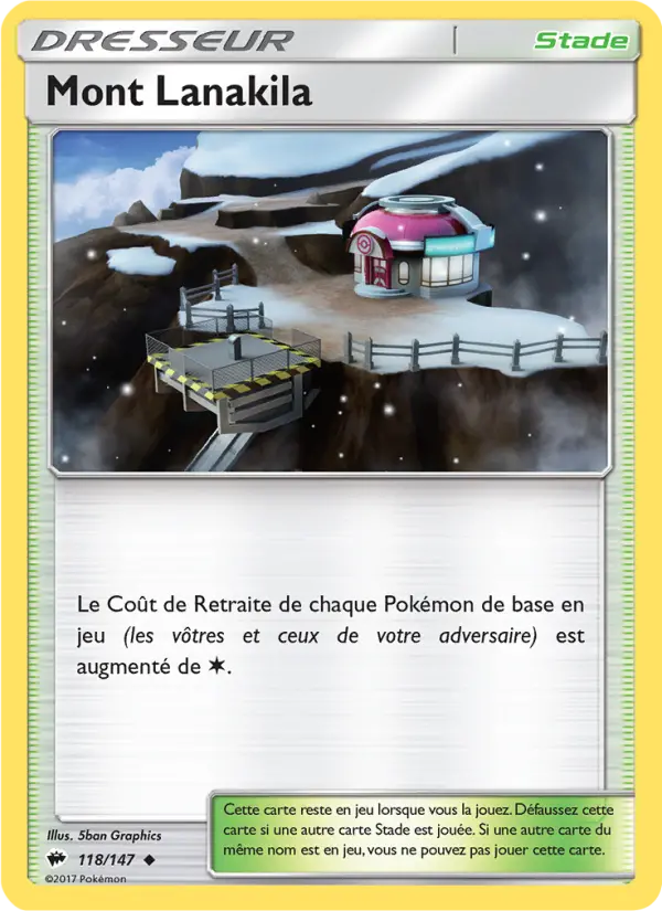Scan HD carte Pokémon Mont Lanakila 118/147 — Ombres Ardentes