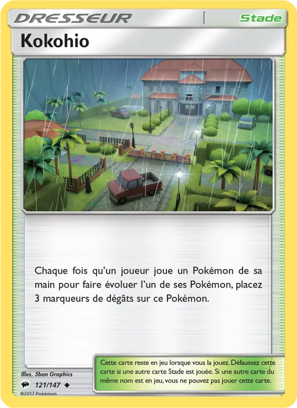 Scan HD carte Pokémon Kokohio 121/147 — Ombres Ardentes