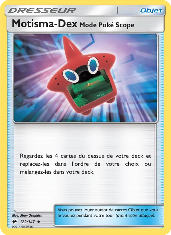 Scan HD carte Pokémon Motisma-Dex – Mode Poké Scope 122/147 — Ombres Ardentes
