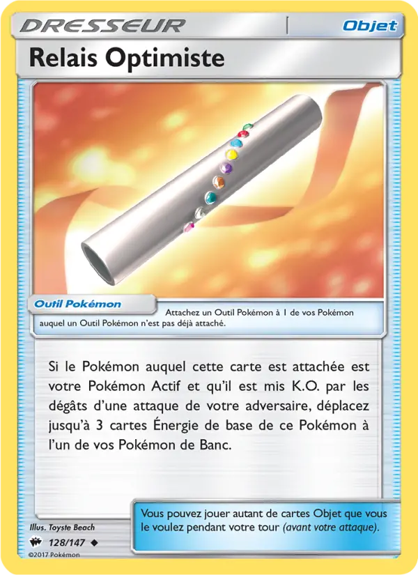 Scan HD carte Pokémon Relais Optimiste 128/147 — Ombres Ardentes