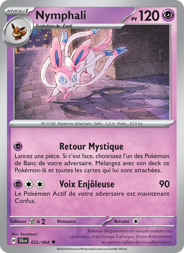 Scan HD carte Pokémon Nymphali 022/64 — Fable Nébuleuse