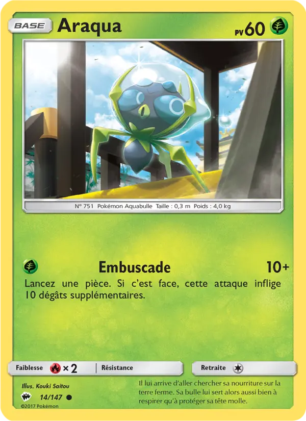 Scan HD carte Pokémon Araqua 14/147 — Ombres Ardentes