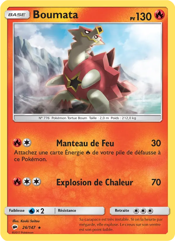 Scan HD carte Pokémon Boumata 26/147 — Ombres Ardentes