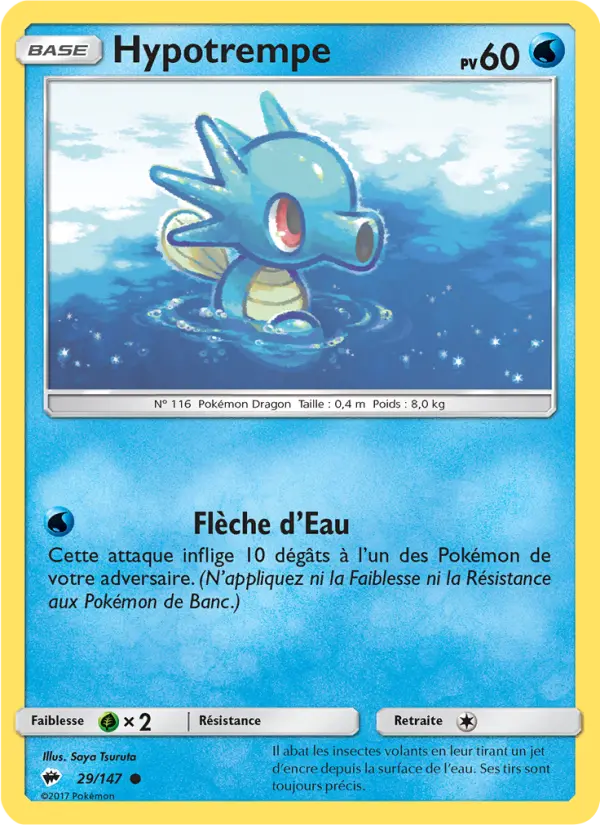 Scan HD carte Pokémon Hypotrempe 29/147 — Ombres Ardentes