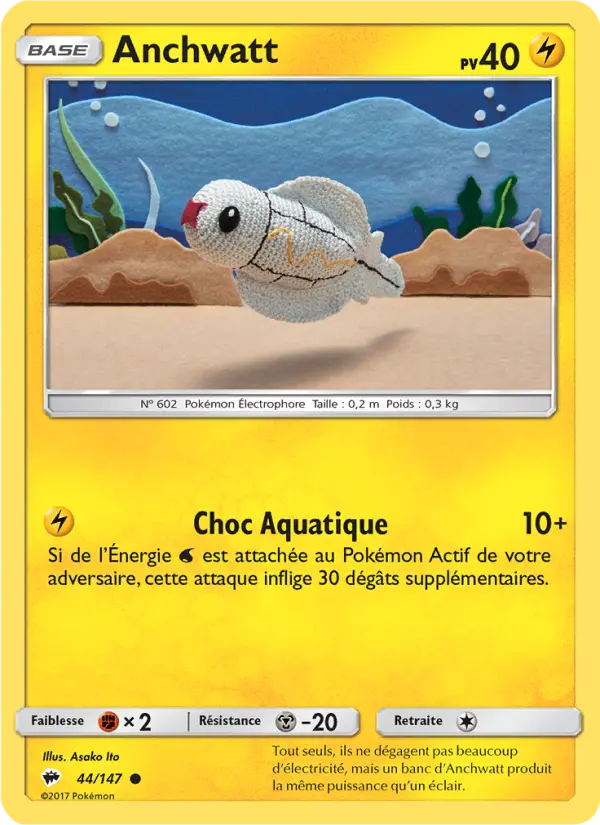 Scan HD carte Pokémon Anchwatt 44/147 — Ombres Ardentes