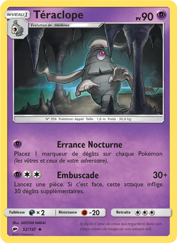 Scan HD carte Pokémon Téraclope 52/147 — Ombres Ardentes