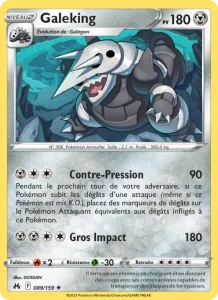 Carte Pokemon Galeking 089/159 Zénith Suprême