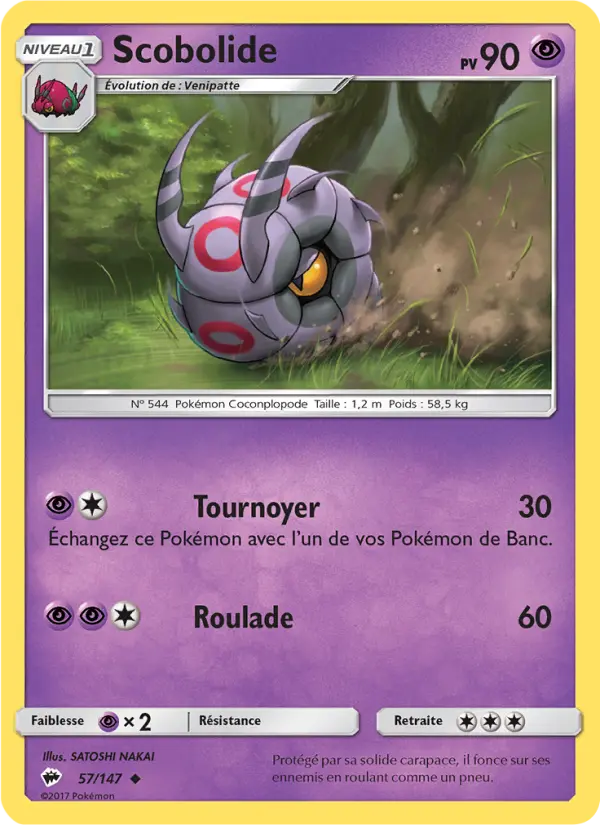 Scan HD carte Pokémon Scobolide 57/147 — Ombres Ardentes