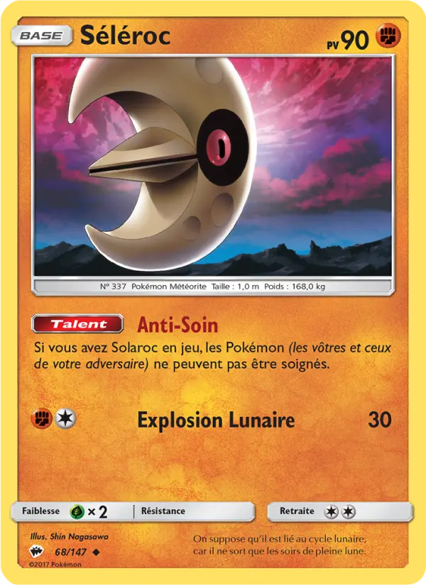 Scan HD carte Pokémon Séléroc 68/147 — Ombres Ardentes