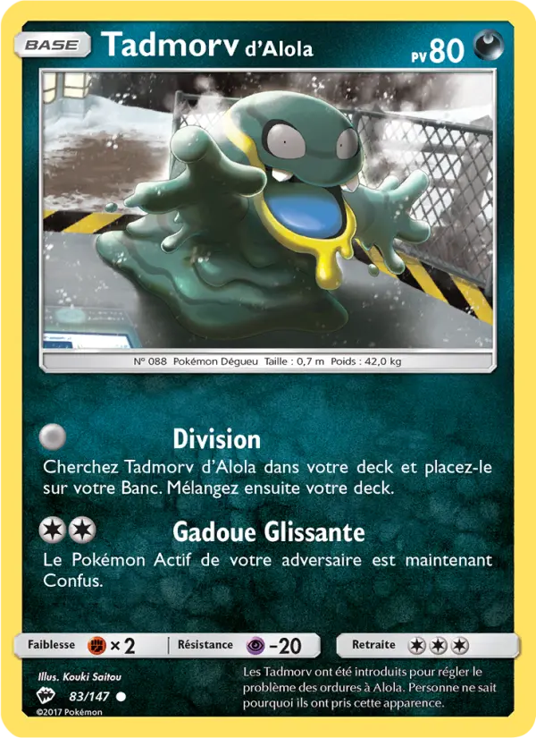 Scan HD carte Pokémon Tadmorv d’Alola 83/147 — Ombres Ardentes