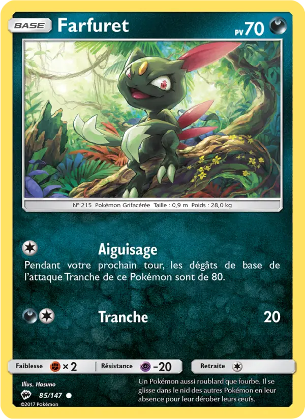 Scan HD carte Pokémon Farfuret 85/147 — Ombres Ardentes