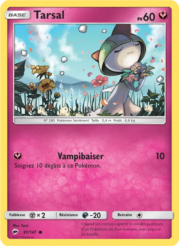 Scan HD carte Pokémon Tarsal 91/147 — Ombres Ardentes
