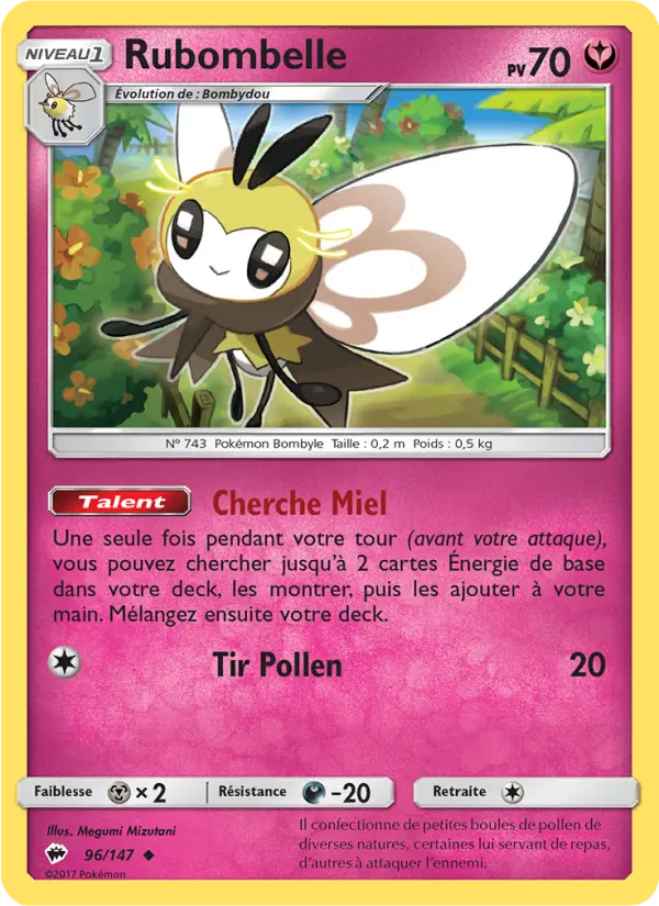 Scan HD carte Pokémon Rubombelle 96/147 — Ombres Ardentes