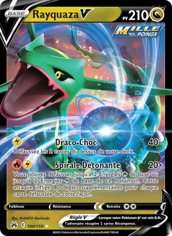 Scan HD carte Pokémon Rayquaza V 100/159 — Zénith Suprême