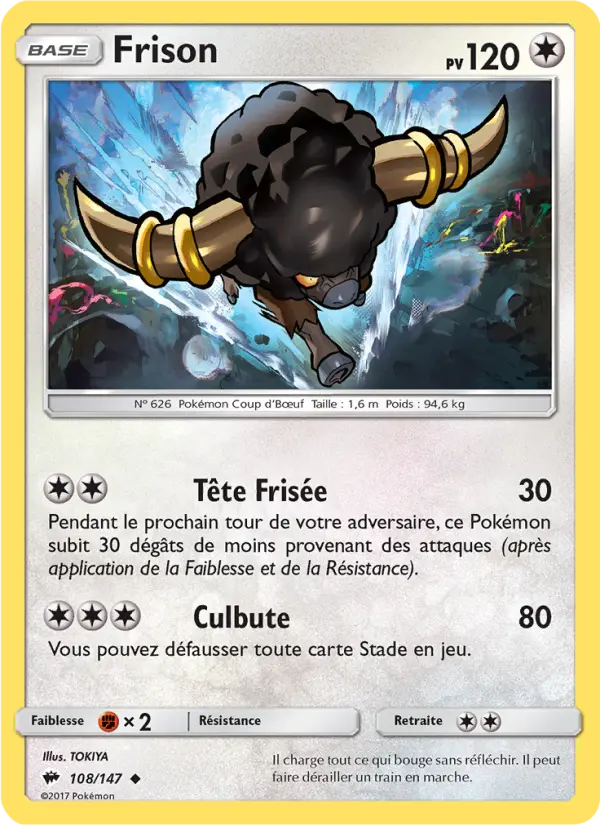 Scan HD carte Pokémon Frison 108/147 — Ombres Ardentes