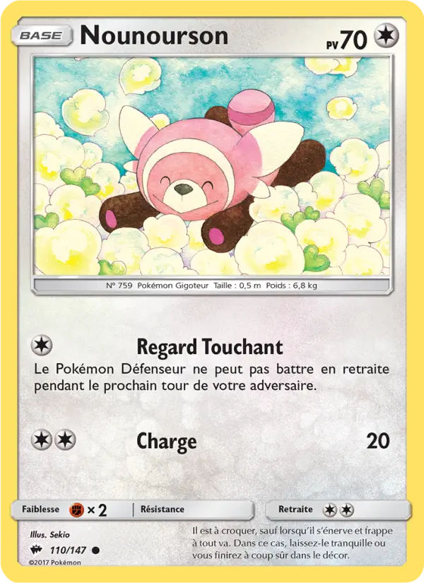 Scan HD carte Pokémon Nounourson 110/147 — Ombres Ardentes