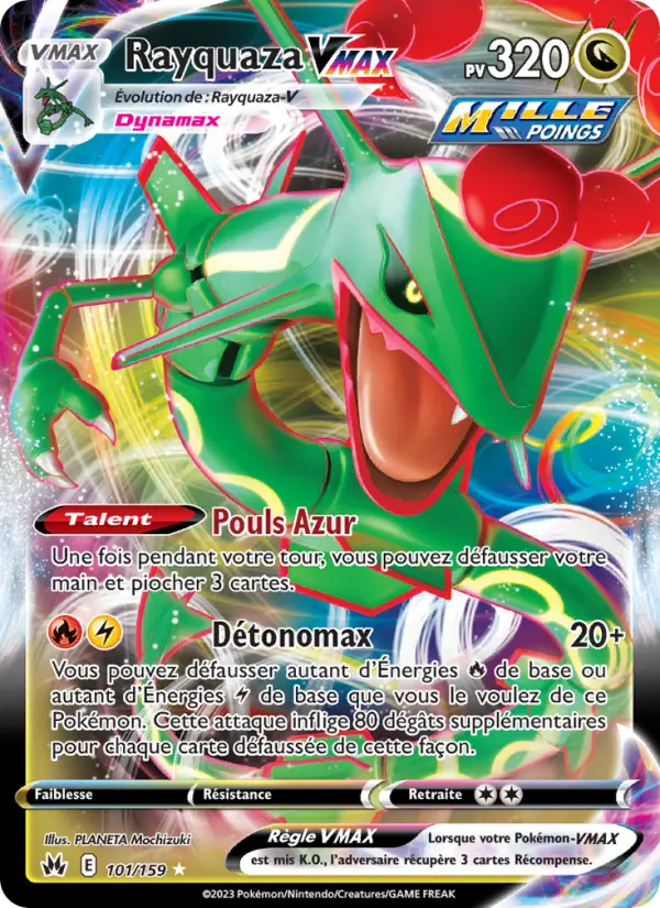 Scan HD carte Pokémon Rayquaza VMAX 101/159 — Zénith Suprême