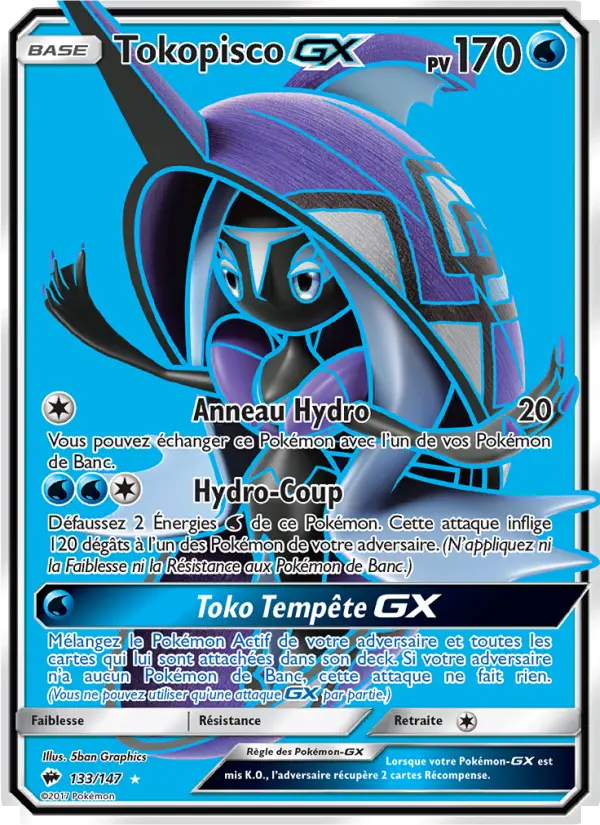 Scan HD carte Pokémon Tokopisco GX 133/147 — Ombres Ardentes