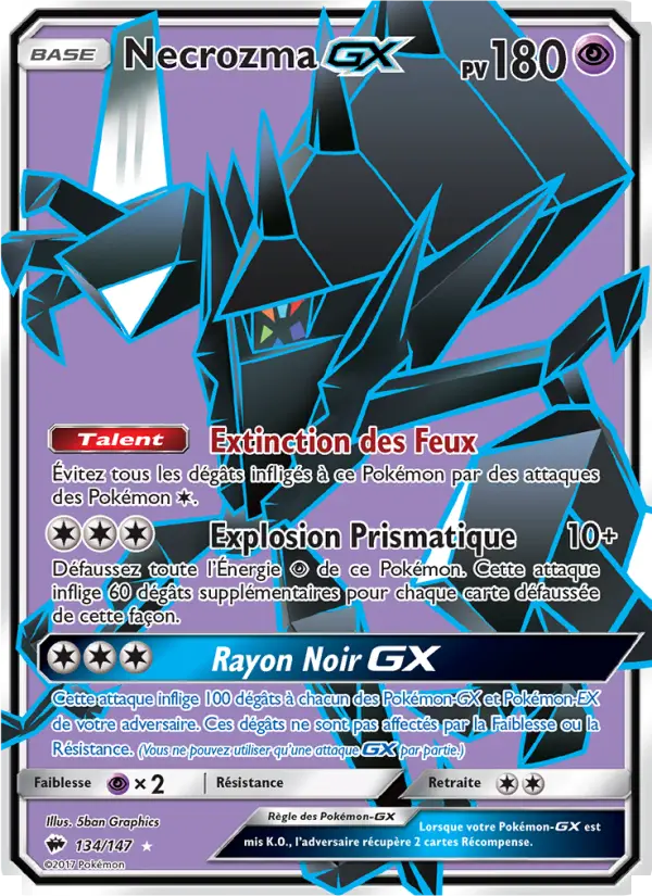 Scan HD carte Pokémon Necrozma GX 134/147 — Ombres Ardentes