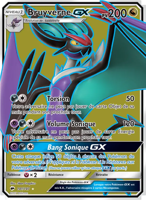 Scan HD carte Pokémon Bruyverne GX 141/147 — Ombres Ardentes