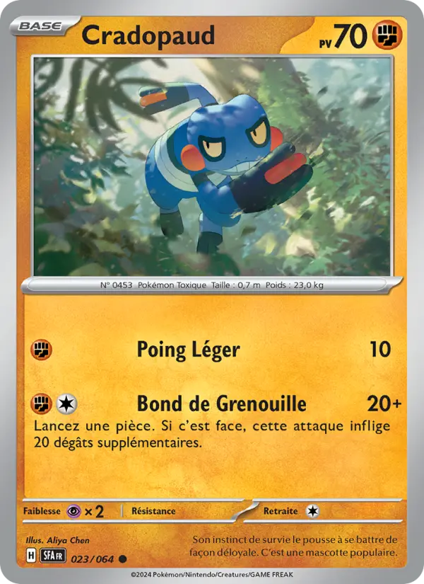 Scan HD carte Pokémon Cradopaud 023/64 — Fable Nébuleuse