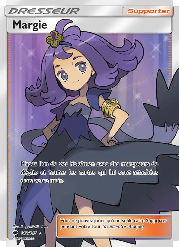 Scan HD carte Pokémon Margie 142/147 — Ombres Ardentes