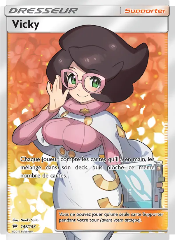 Scan HD carte Pokémon Vicky 147/147 — Ombres Ardentes