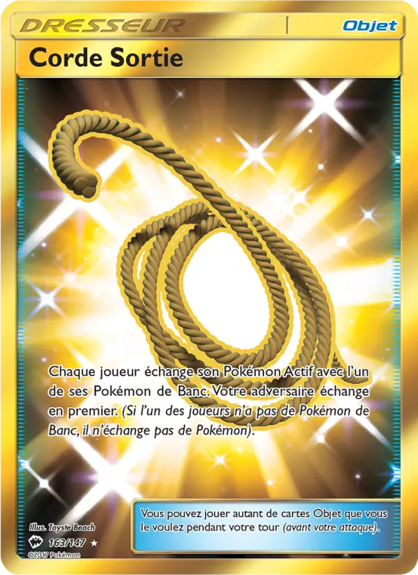 Scan HD carte Pokémon Corde Sortie 163/147 — Ombres Ardentes