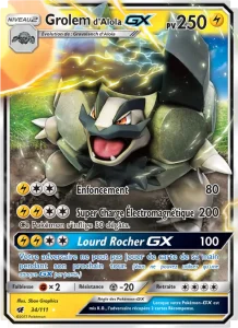 Carte Pokemon Grolem d’Alola GX 34/111 Invasion Carmin