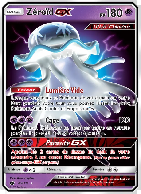 Scan HD carte Pokémon Zéroïd GX 49/111 — Invasion Carmin