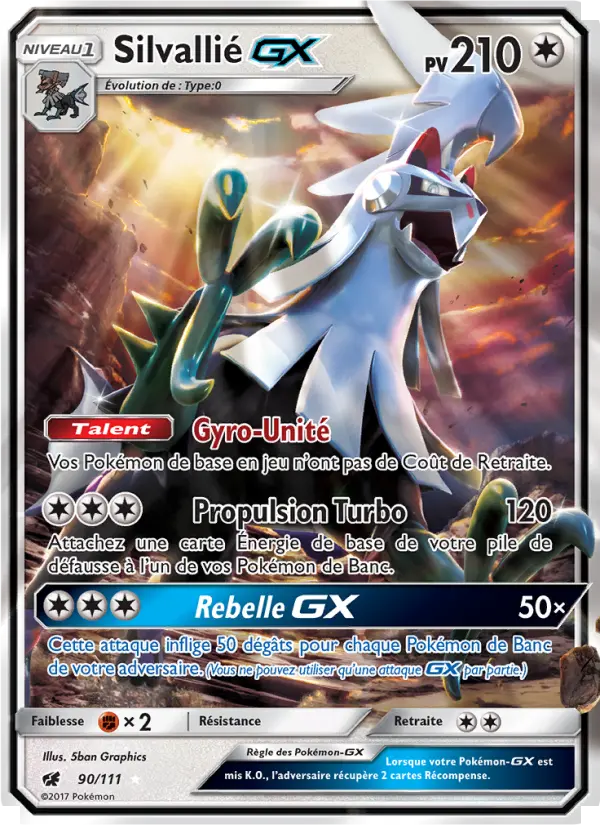 Scan HD carte Pokémon Silvallié GX 90/111 — Invasion Carmin