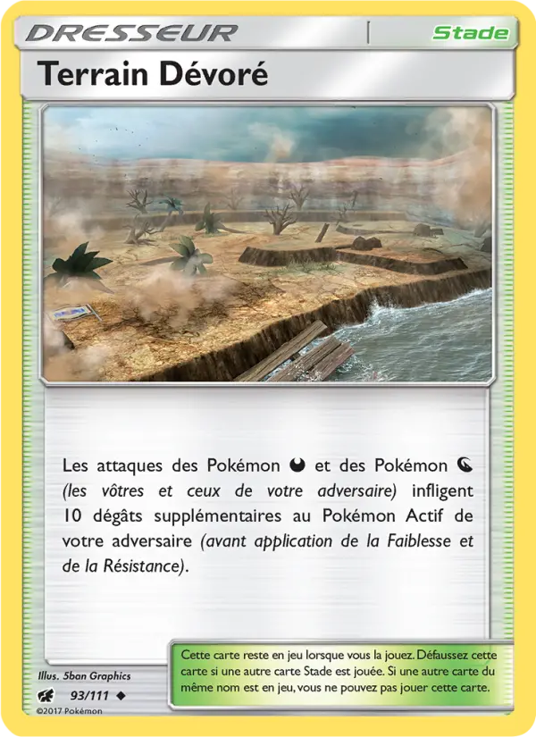 Scan HD carte Pokémon Terrain Dévoré 93/111 — Invasion Carmin