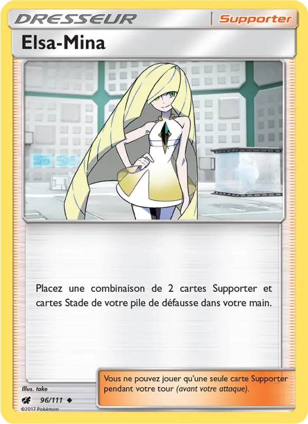 Scan HD carte Pokémon Elsa-Mina 96/111 — Invasion Carmin