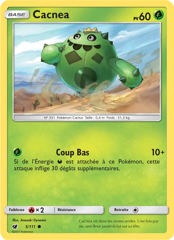 Scan HD carte Pokémon Cacnea 5/111 — Invasion Carmin