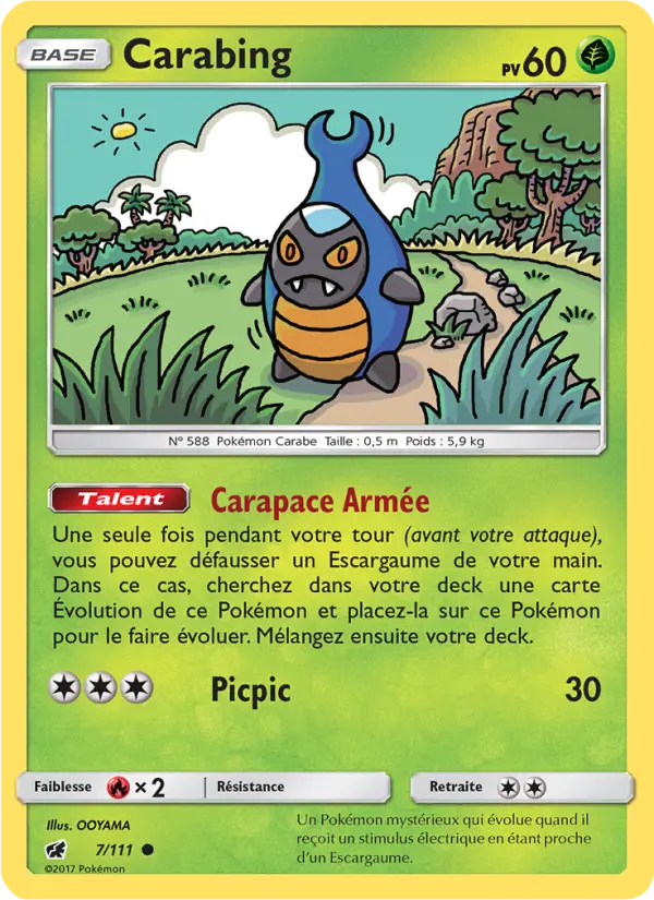 Scan HD carte Pokémon Carabing 7/111 — Invasion Carmin