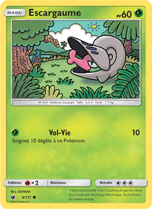 Scan HD carte Pokémon Escargaume 8/111 — Invasion Carmin